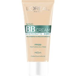 Creme Facial L'oréal BB Cream Efeito Mate FPS50 Cor Média