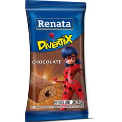 Bolinho Renata 40g Divertix Chocolate Com Recheio De Choco