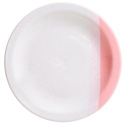 Prato Sobremesa Cerâmica Beatriz Atual Pigment Rosa-Branco