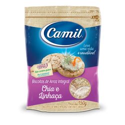Biscoito de Arroz Camil Integral Chia e Linhaça 150g