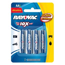 Pilha Rayovac Alcalina Leve6pague4 Aa-Peq