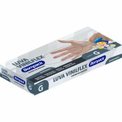 Luva Descartável Vinilflex Bompack Com 100 Transparente G