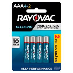 Pilha Rayovac Alcalina AA1 Palito Leve 6 Pague 4