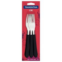 Conjunto Garfo Mesa Inox Tramontina Leme Preta 06 Peças