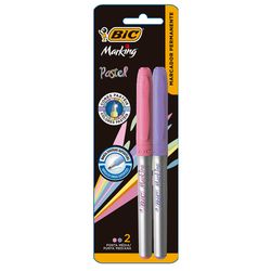 Marcador Permanente Cores Pastéis Com 2 Unidades Bic