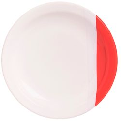 Prato Sobremesa Cerâmica Beatriz Atual Vermelho-Branco