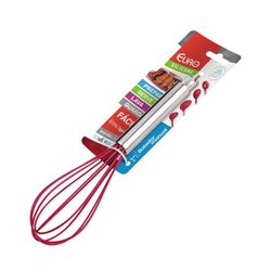 Batedor Silicone Euro Cabo Inox Vermelho