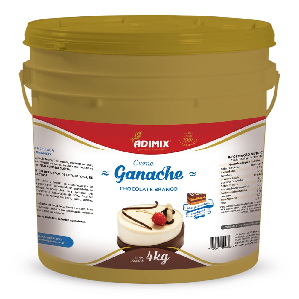 Ganache Chocolate Branco 4kg