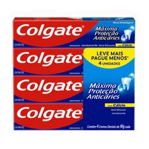 Creme dental Colgate Máxima Proteção Anticáries 90g com 4 un