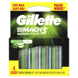 Carga para Aparelho de Barbear Gillette Mach3 Sensitive 4 Un