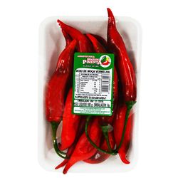 Pimenta Dedo de Moça Vermelha Irmãos Pimenta Bandeja 180g