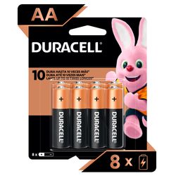 Pilha Alcalina AA Pequena DURACELL com 8 unidades