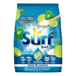 Lava Roupa Pó Surf Limão Bicarbonato 800g Sachê