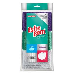 Esponja Esfrebom Prateada Com 3 Unidades
