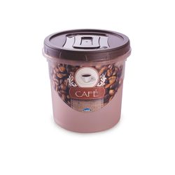 Pote Plástico Plasútil 1,8L Rosca Café