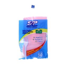 Garfo Descartavel Sobremesa Sert.Plast C/50 Rosa