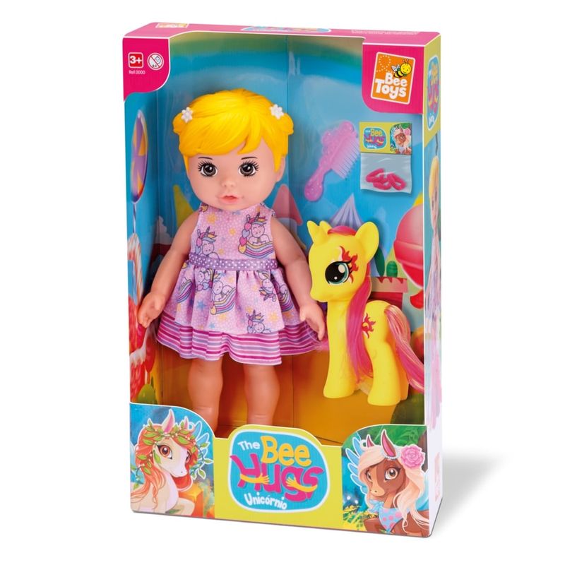 BONECA-BEE-HUGS-UNICORNIO-BEE-TOYS