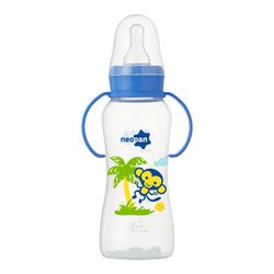 Mamadeira Neopan 250ml Convencional Com Alca Azul