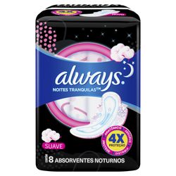 Absorvente Always Noites Tranquilas Suave com Abas 8 Un