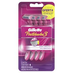 Aparelho de Depilar Gillette Prestobarba3 4 Unidades