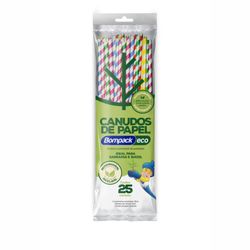 Canudo Papel Bompack Com 25