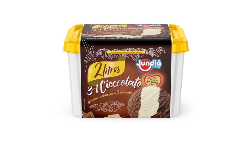 Sorvete Jundiá Cioccolato 3 Em 1 Chocolates 2l