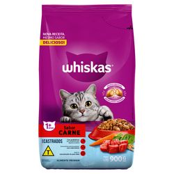 Alimento Gatos Castrados Whiskas Carne 900g