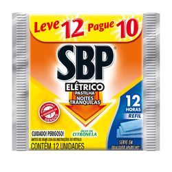 Refil para Repelente Elétrico Pastilha Citronela SBP com 12 unidades
