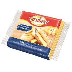 Queijo Processado President 120g Com Emmental Fatiado