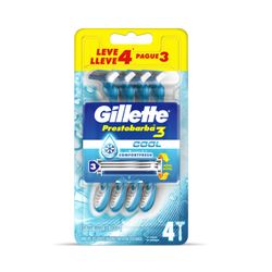 Aparelho de Barbear Gillette Prestobarba3 Cool 4 Unidades