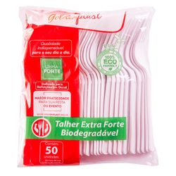 Garfo Descartável Gold Plástico Forte Branco C/50