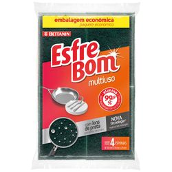 Esponja Esfrebom Multiuso Com 4 Unidades Embalagem Econômica