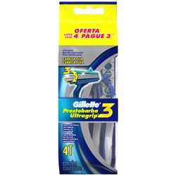Aparelho de Barbear Prestobarba UltraGrip3 4 Unidades