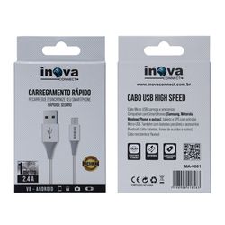 Acessório Celular Cabo USB V8 Inova 1 Metro