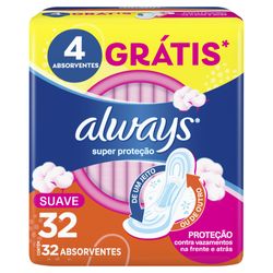 Absorvente Always Super Proteção Suave com abas 32 Unidades