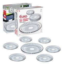 Conjunto Prato Vidro Euro Bubble 7 Peças