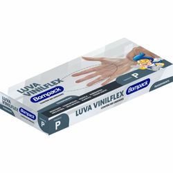 Luva Descartável Vinilflex Bompack Com 100 Transparente P