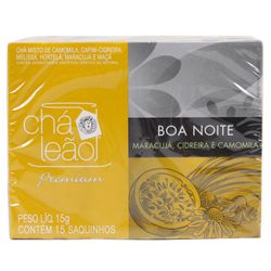 CHÁ LEÃO CAMOMILA COM CIDREIRA E MARACUJÁ - 15 SACHÊS