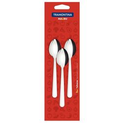 Conjunto Colher Cha Inox Tramontina Malibu com 3 peças