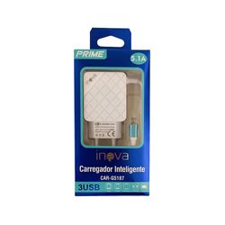 Acessório Celular Carregador Ultra Inova 3USB V8