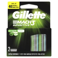 Carga para Aparelho de Barbear Gillette Mach3 Sensitive 2 Un