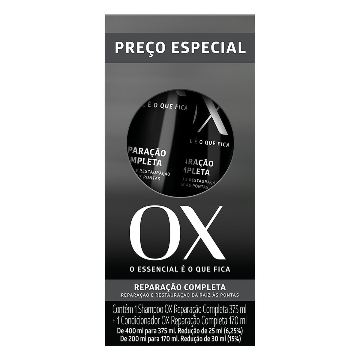 Shampoo E Condicionador Ox Liso Duradouro 375ml - Paulistão Atacadista
