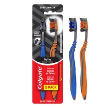 Escova Dental Colgate Zig Zag Carvão Com 2 Unidades