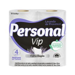 Papel Higiênico Folha Dupla Personal Vip 30m Com 4 Lavanda