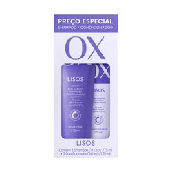 Shampoo 375ml e Condicionador 170ml OX Liso Duradouro