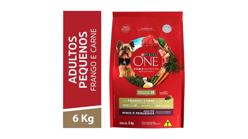 Racao de caes adulto mini Purina One 6kg Paulistao Atacadista