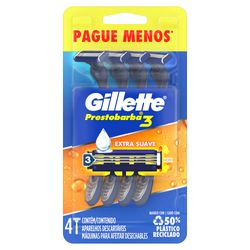Aparelho de Barbear Gillette Prestobarba3 4 Unidades
