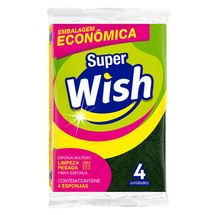 Esponja Multiuso Super Wish Embalagem Econômica 4 Unidades