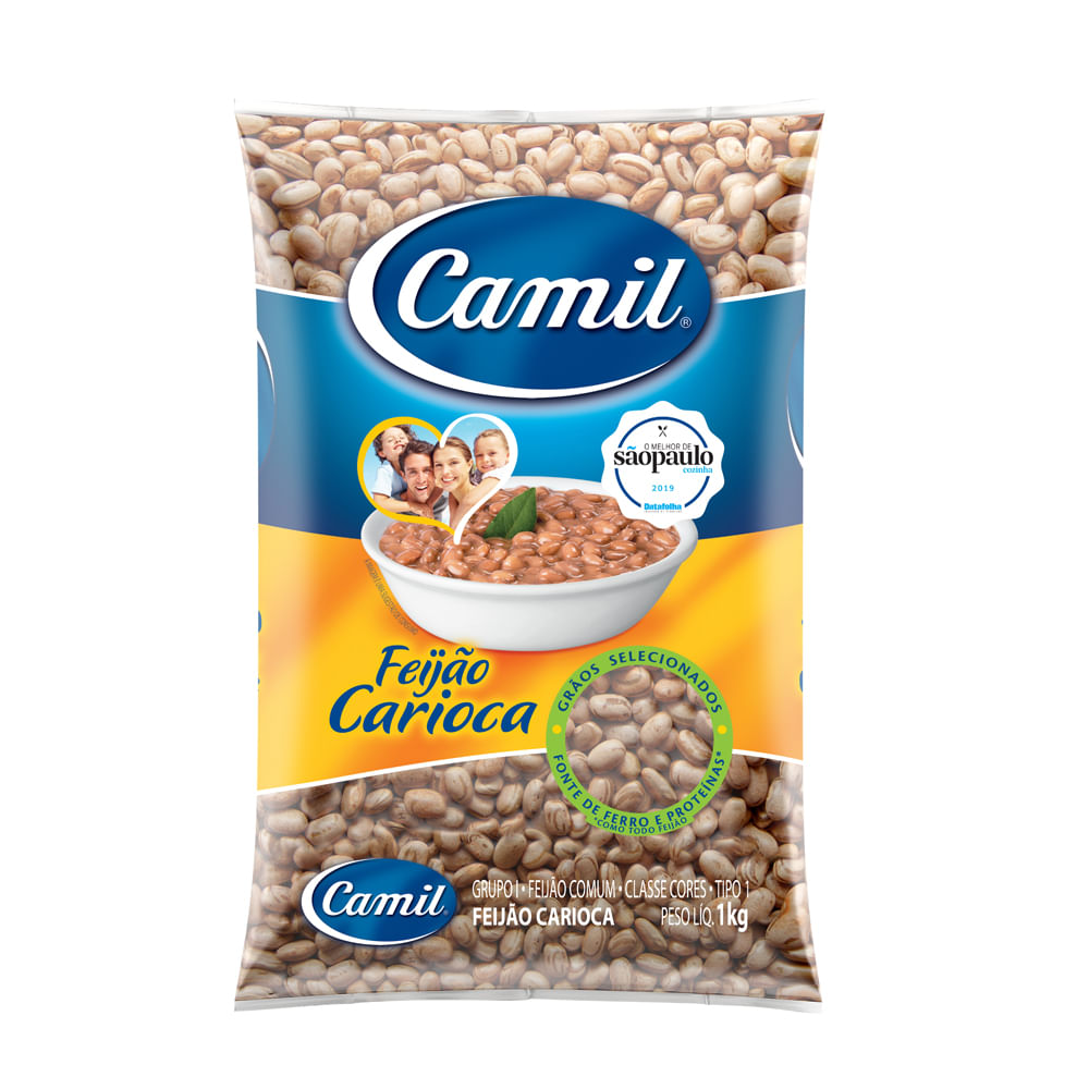 Feijão Carioca Tipo 1 Camil 1kg-fardo Com 30un. Envio Rapido