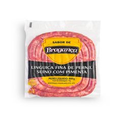 Linguiça Fina Pernil com Pimenta Sabor de Bragança 600g Pacote